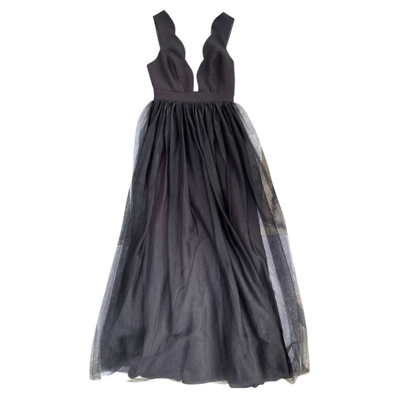 BCBGeneration Dresses & Skirts - BCBGeneration Black Tulle Maxi Dress XS Backless Balletcore Prom Cocktaill